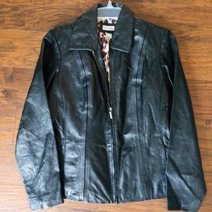 Black Genuine leather Jacket size small